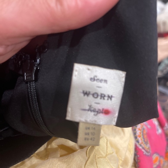 ANTHROPOLOGIE X Seen Worn Keep Selina Velvet Maxi Black Dress SZ 10 - Picture 8 of 8